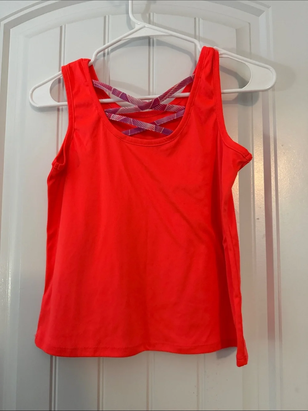 Gently worn Girls' Bright Coral Tank Top Matching and shorts Set